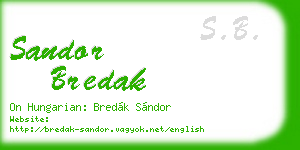 sandor bredak business card